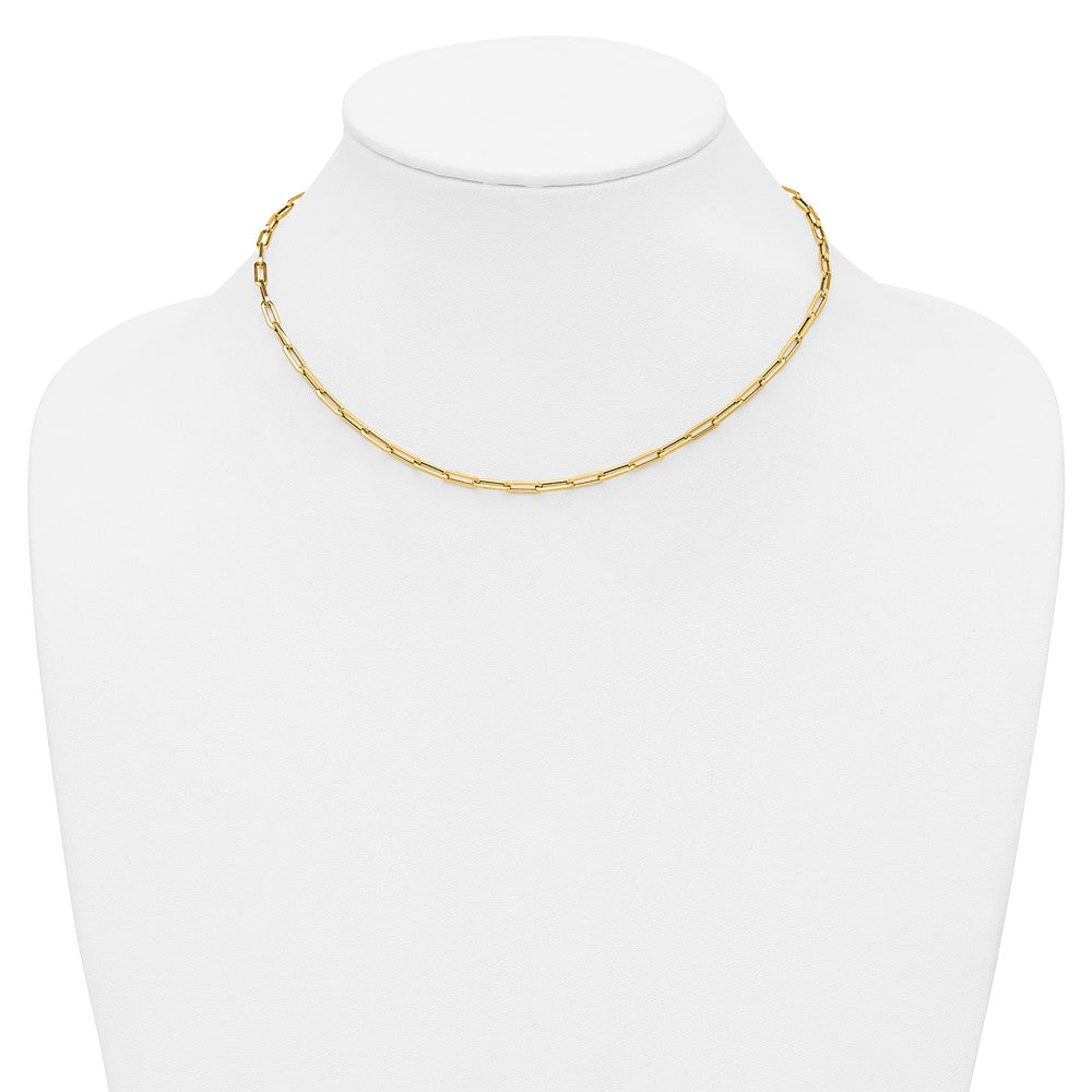 14k Yellow Gold Polished 3.1mm Paperclip Link Necklace