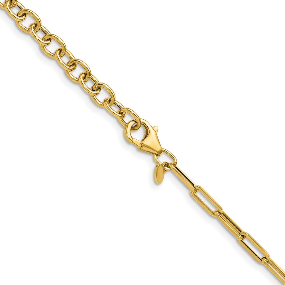 14k Yellow Gold Polished 3.1mm Paperclip Link Necklace
