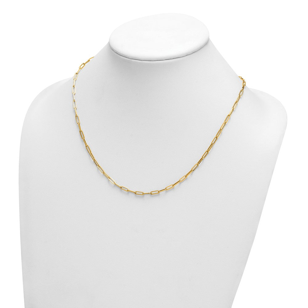 14k Yellow Gold Polished 3.1mm Paperclip Link Necklace