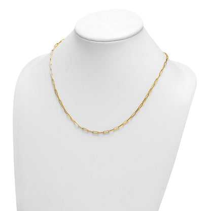 14k Yellow Gold Polished 3.1mm Paperclip Link Necklace