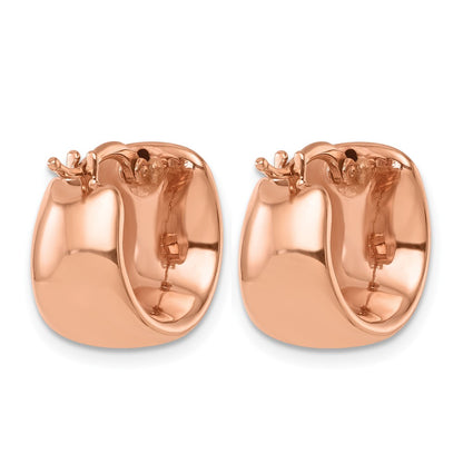 14K Rose Gold Polished 9.3mm Round Hoop Earrings