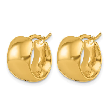 14k Yellow Gold Polished 9.3mm Round Hoop Earrings