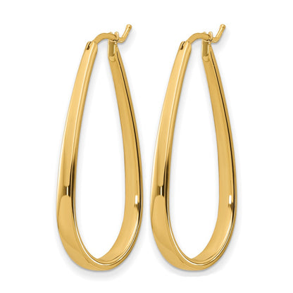 14k Yellow Gold Polished 3.9mm Oval Hoop Earrings