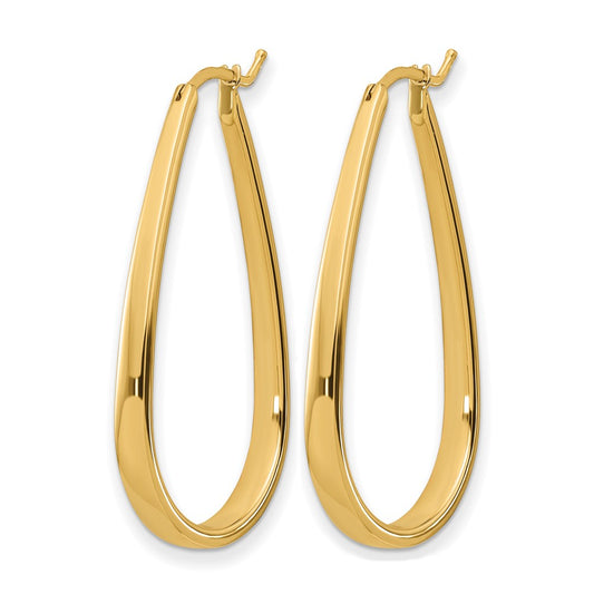 14k Yellow Gold Polished 3.9mm Oval Hoop Earrings