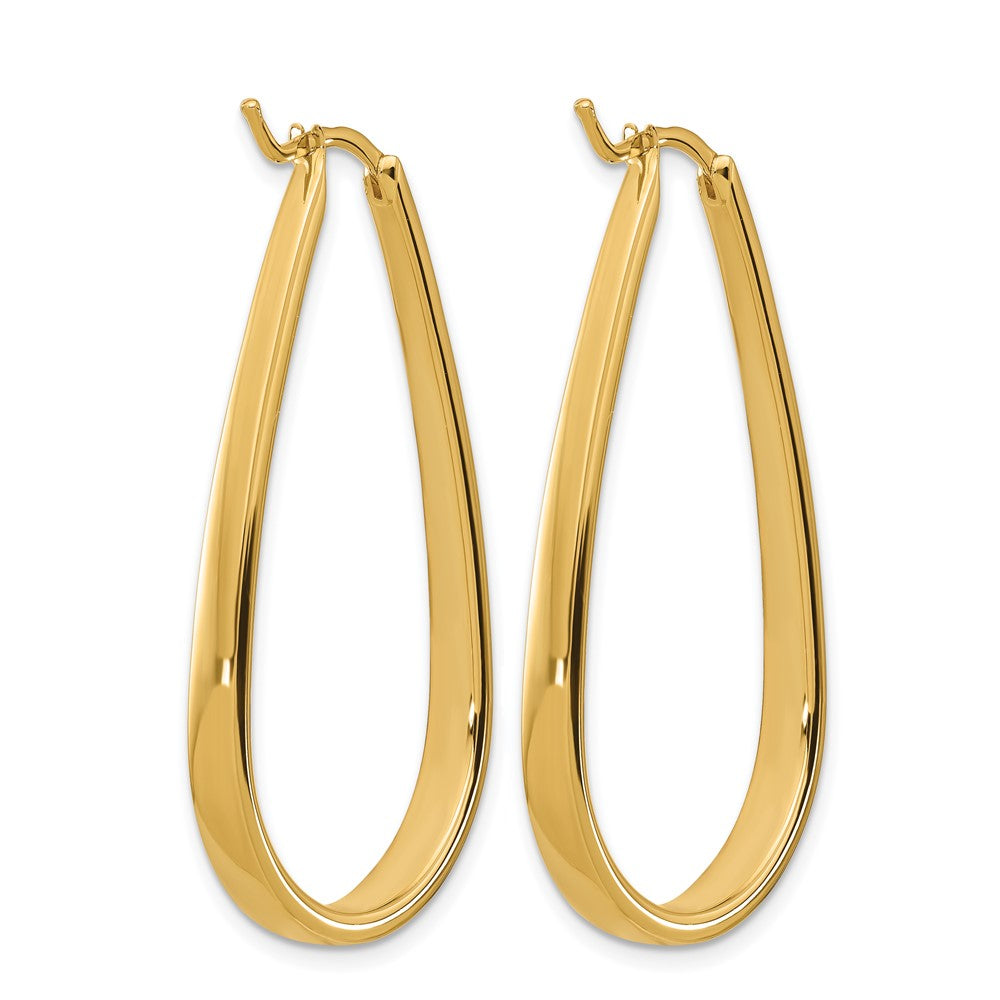 14k Yellow Gold Polished 3.9mm Oval Hoop Earrings