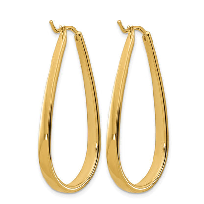14k Yellow Gold Polished 3.9mm Oval Hoop Earrings