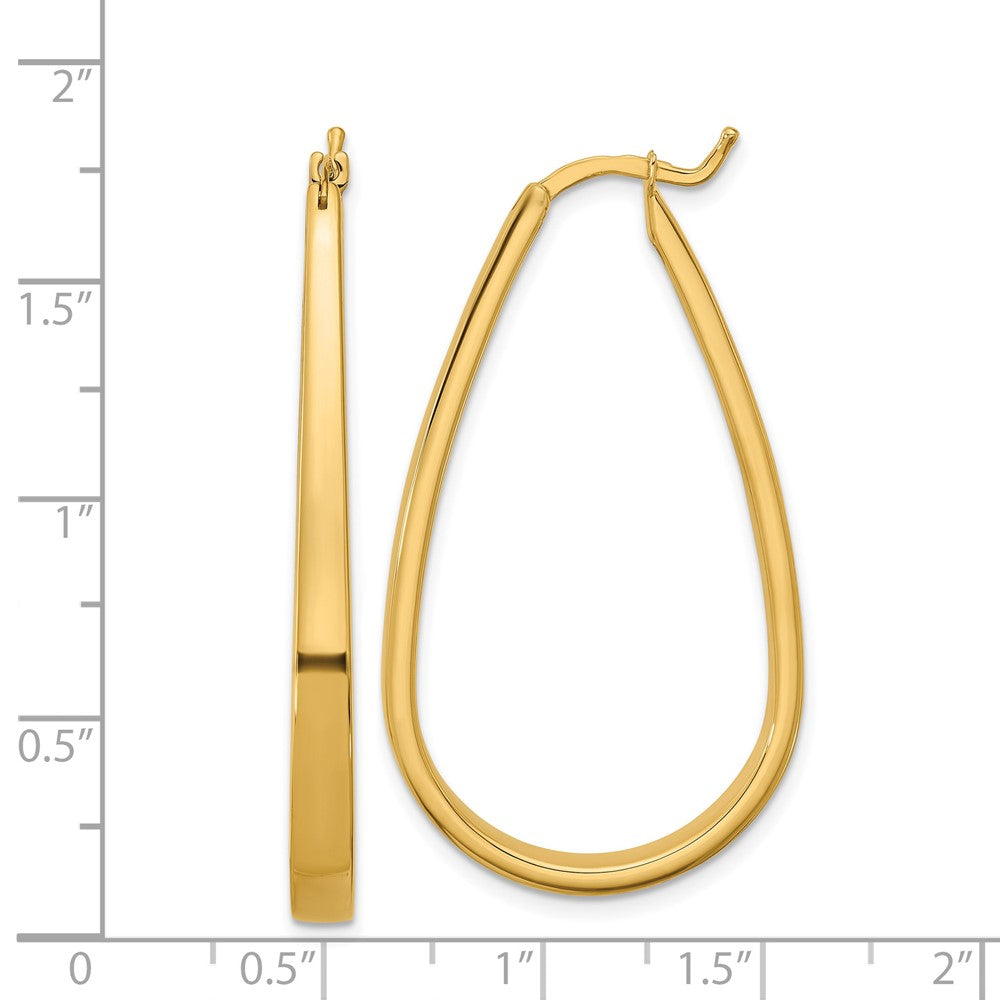 14k Yellow Gold Polished 3.9mm Oval Hoop Earrings