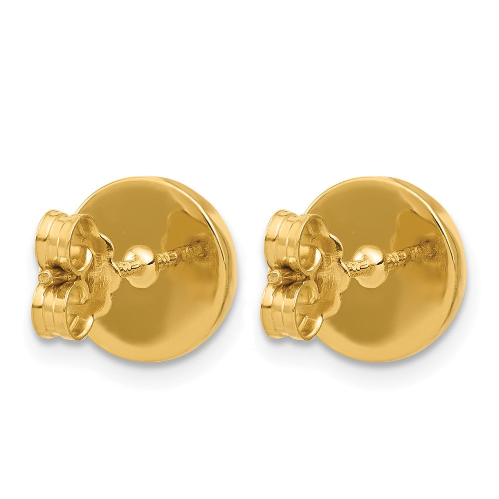 14k Yellow Gold Polished 10.0mm Button Stud Earrings