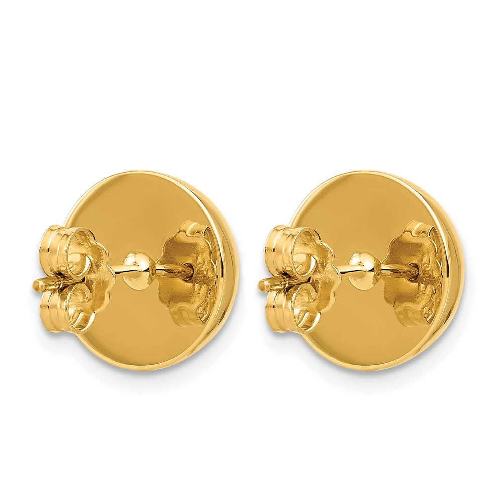 14k Yellow Gold Polished 12.0mm Button Stud Earrings