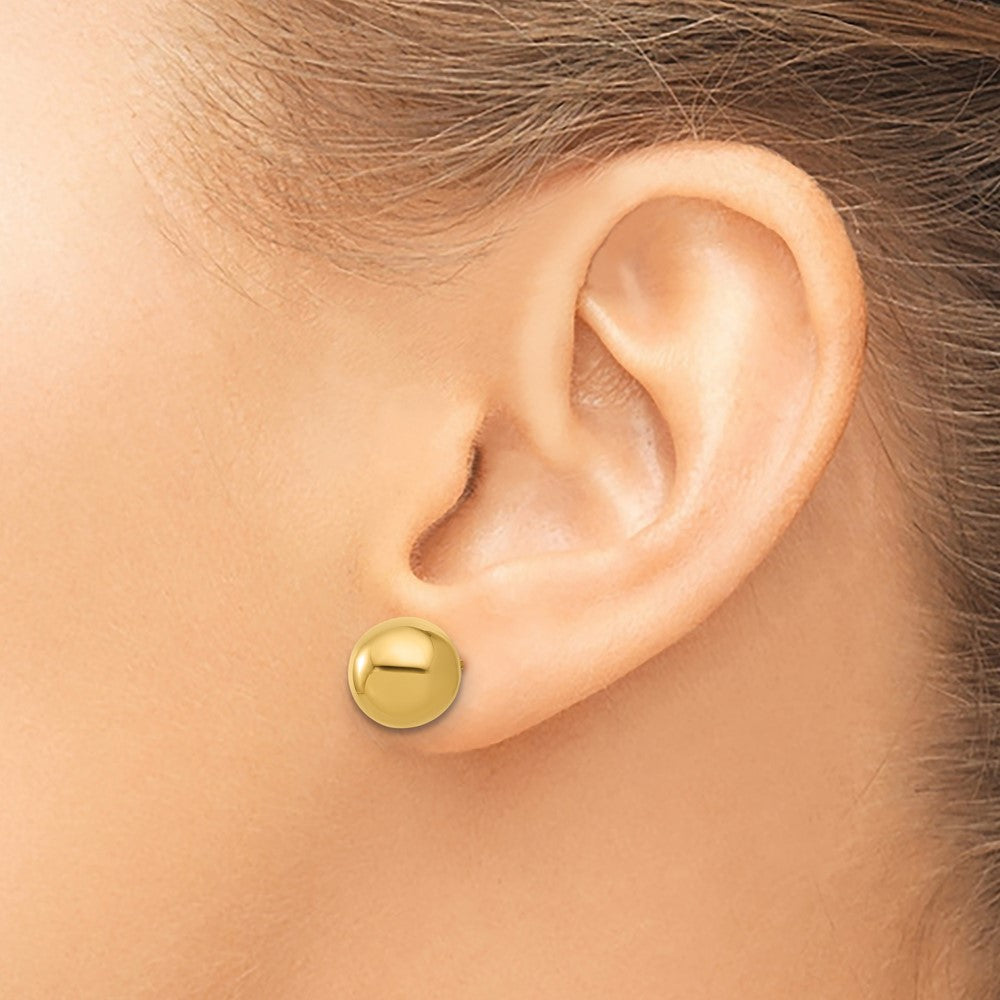 14k Yellow Gold Polished 10.0mm Ball Stud Earrings
