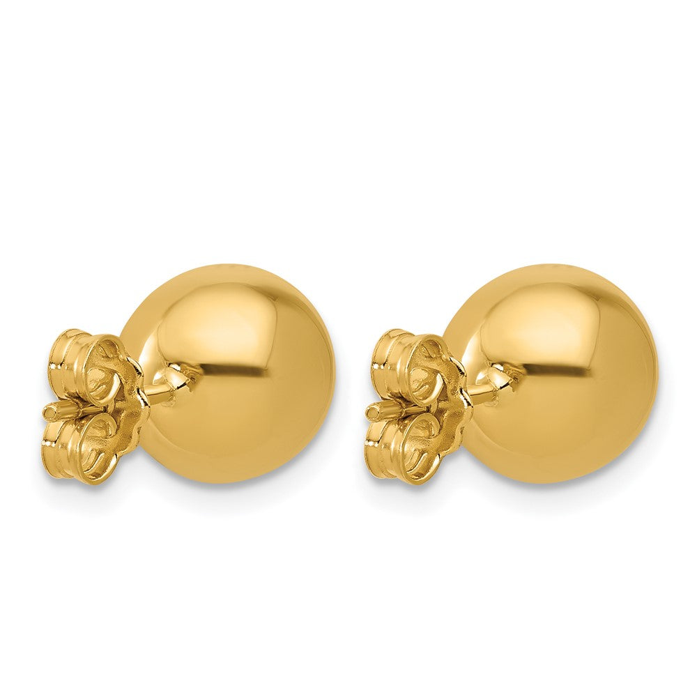 14k Yellow Gold Polished 10.0mm Ball Stud Earrings