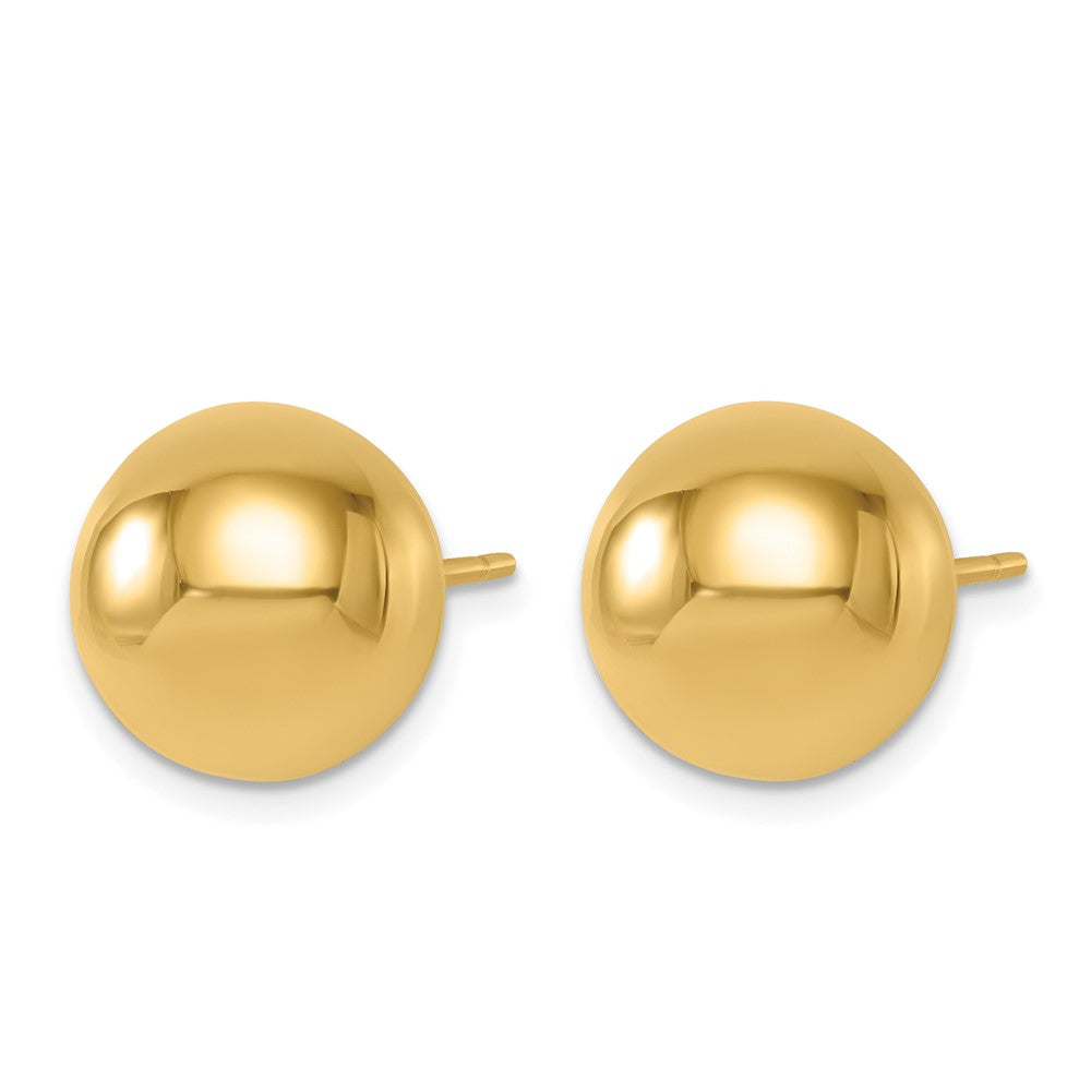 14k Yellow Gold Polished 12.0mm Ball Stud Earrings