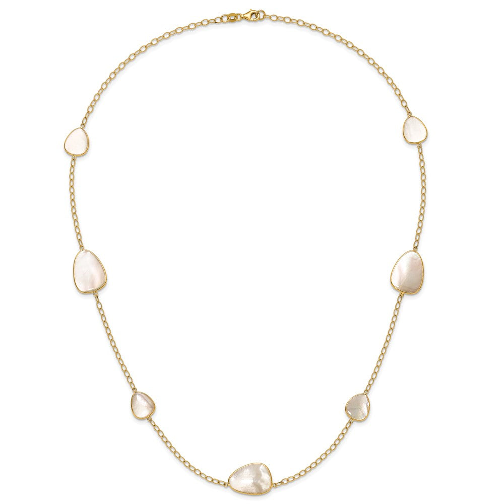 14k Yellow Gold Polished Mother of Pearl Necklace