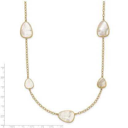 14k Yellow Gold Polished Mother of Pearl Necklace