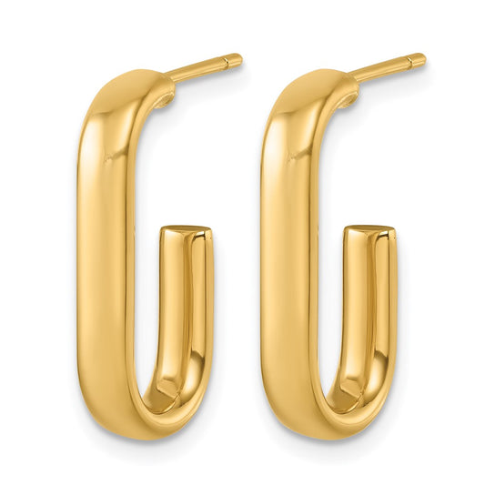 18k Yellow Gold Polished J-Hoop Earrings