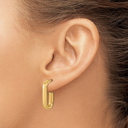 18k Yellow Gold Polished J-Hoop Earrings