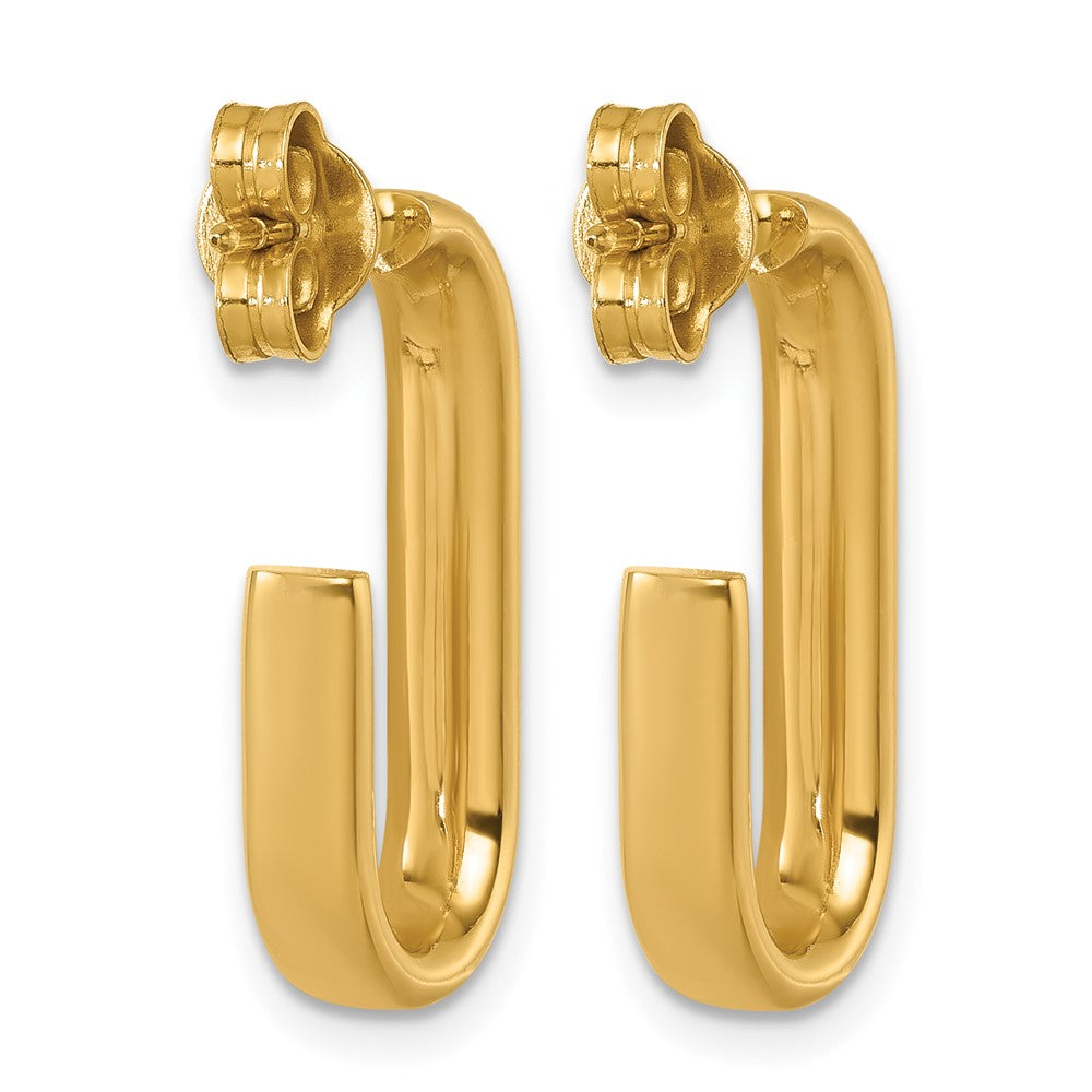 18k Yellow Gold Polished J-Hoop Earrings