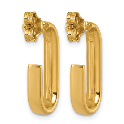 18k Yellow Gold Polished J-Hoop Earrings