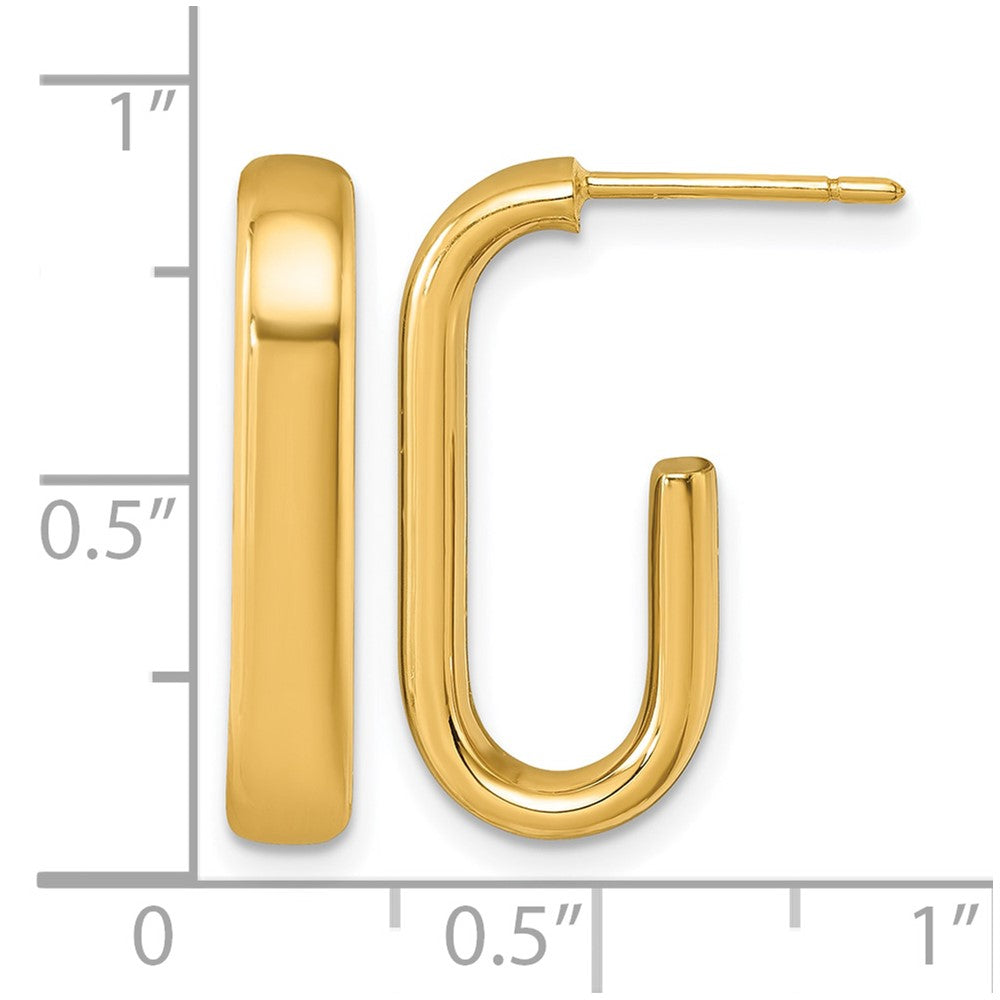 18k Yellow Gold Polished J-Hoop Earrings