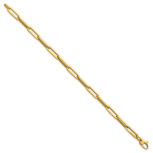 14k Yellow Gold Polished 5.3mm Paperclip Link 7.5 inch Bracelet
