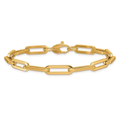 14k Yellow Gold Polished 5.3mm Paperclip Link 7.5 inch Bracelet