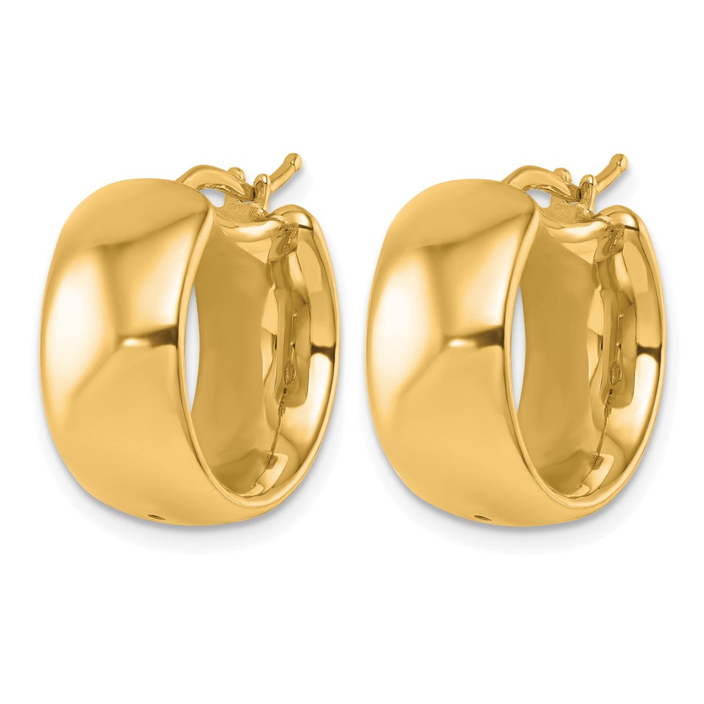 18k Yellow Gold Polished 8.6x19mm Round Hoop Earrings