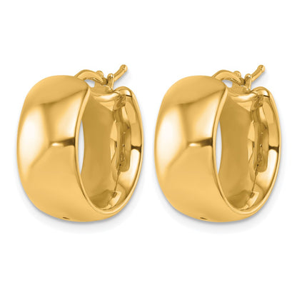 18k Yellow Gold Polished 8.6x19mm Round Hoop Earrings