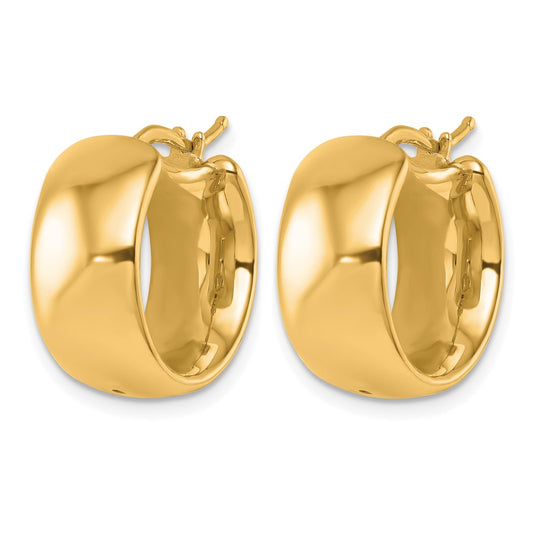 18k Yellow Gold Polished 8.6x19mm Round Hoop Earrings