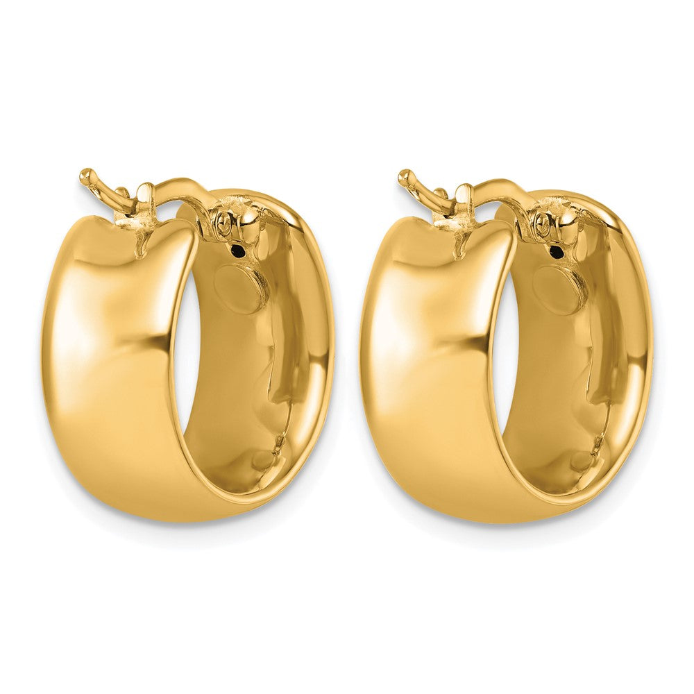 18k Yellow Gold Polished 8.6x19mm Round Hoop Earrings