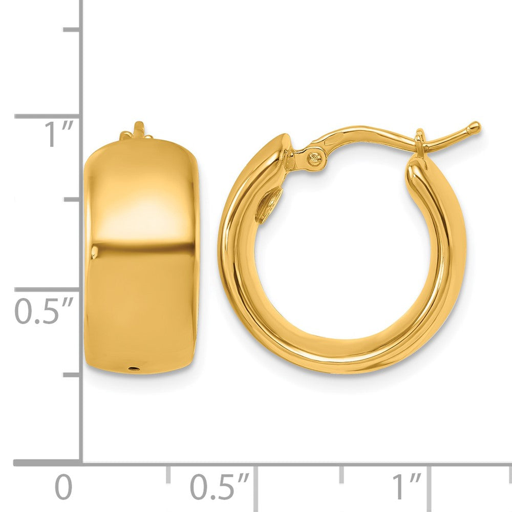 18k Yellow Gold Polished 8.6x19mm Round Hoop Earrings
