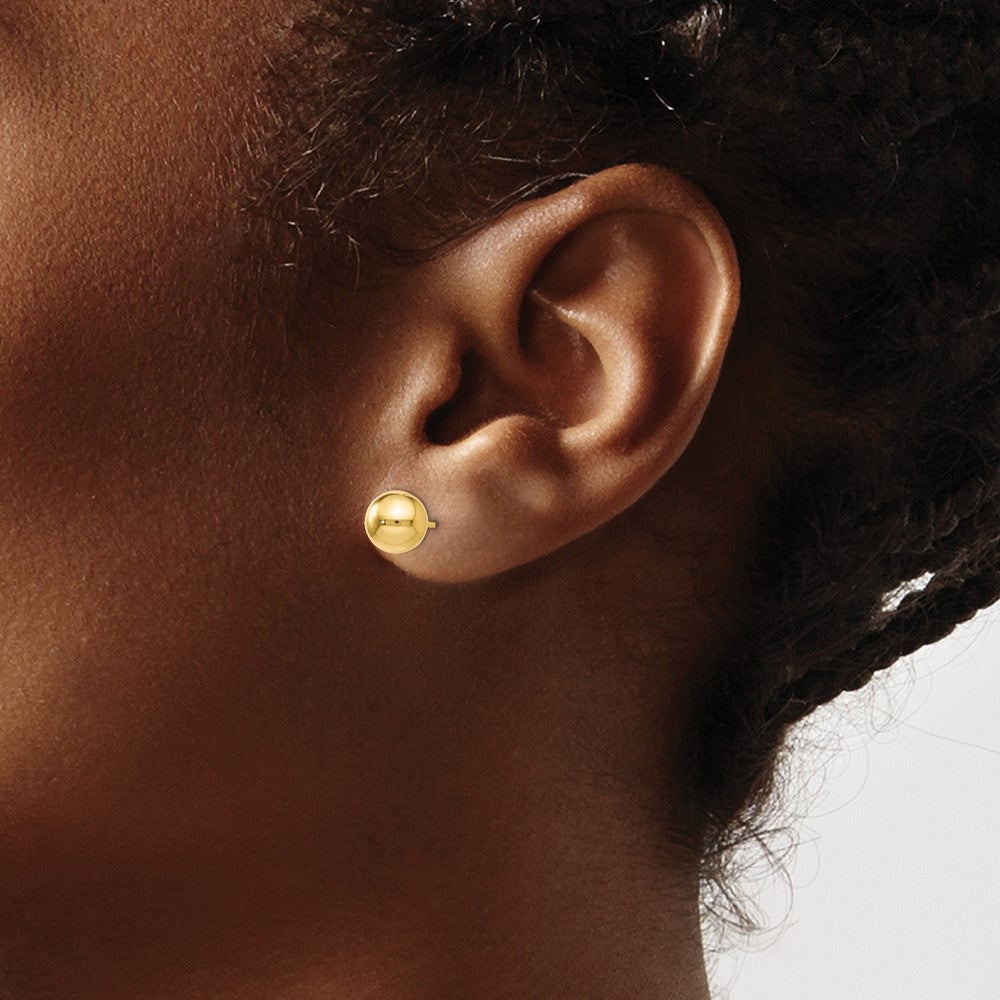 14k Yellow Gold Polished 7mm Ball Stud Earrings