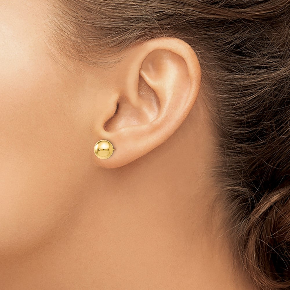 14k Yellow Gold Polished 8mm Ball Stud Earrings