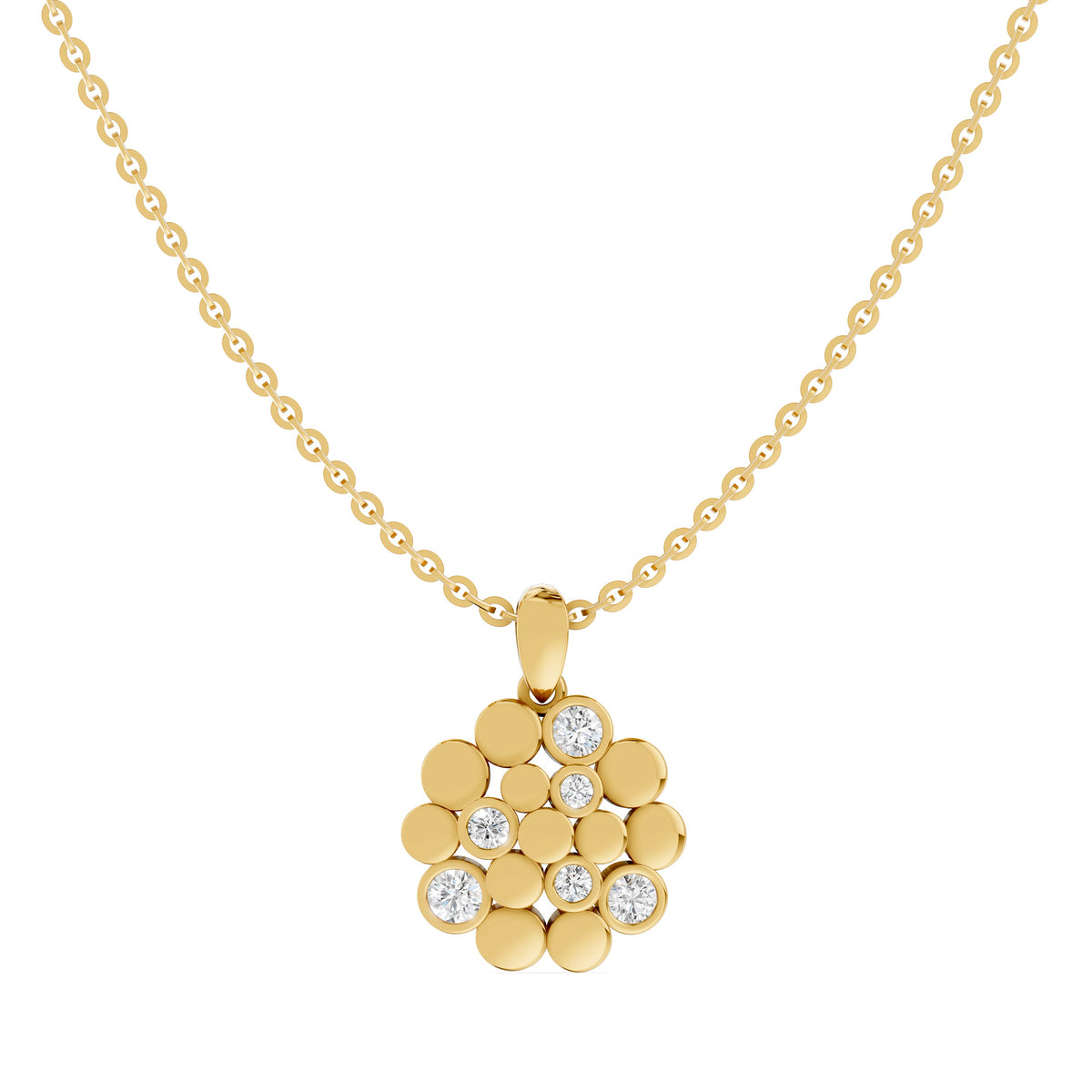 14k Yellow Gold or 18K Gold Vermeil 0.36 Ct Round Lab Grown Diamond Pendant Necklace
