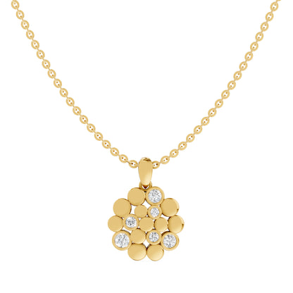 14k Yellow Gold or 18K Gold Vermeil 0.36 Ct Round Lab Grown Diamond Pendant Necklace