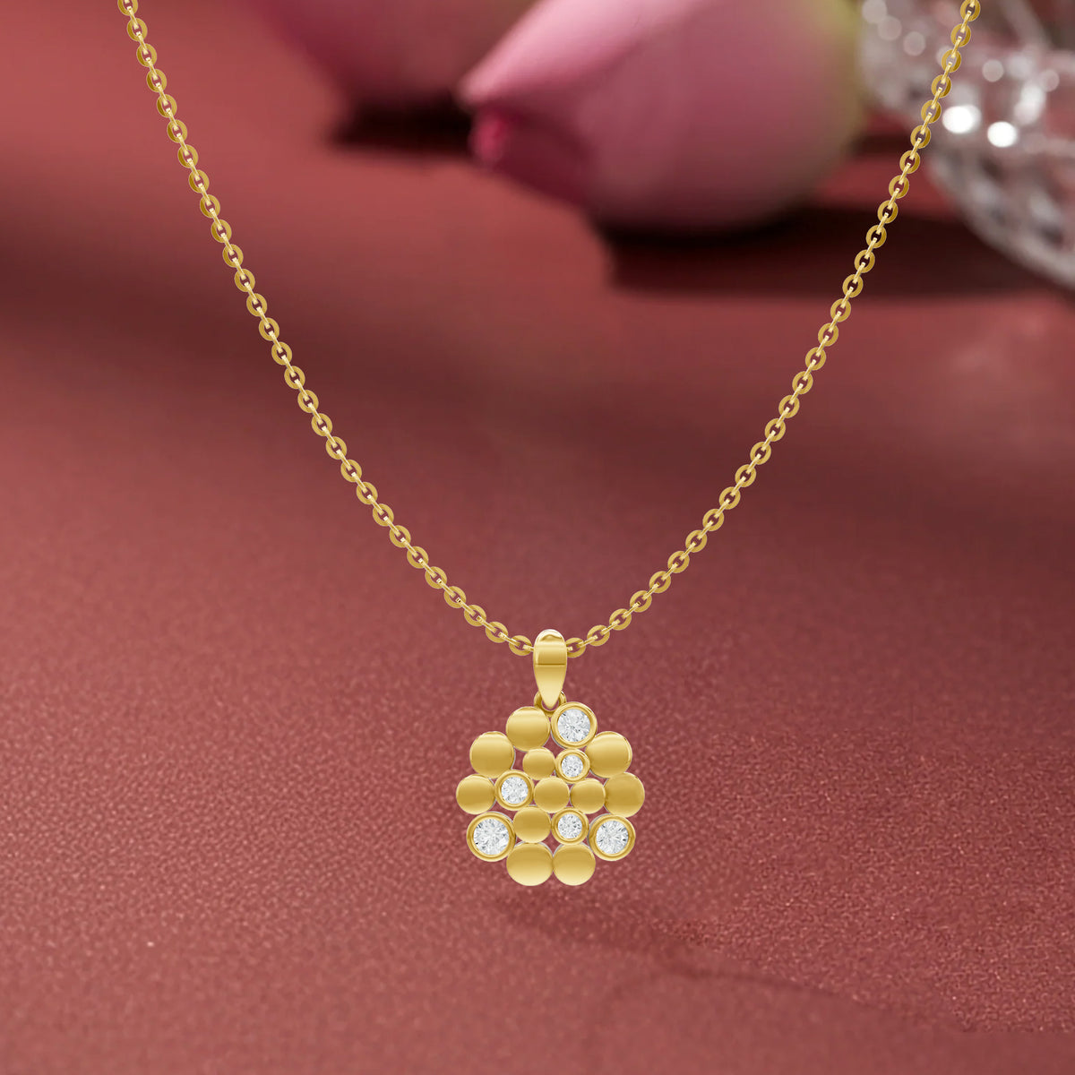 14k Yellow Gold or 18K Gold Vermeil 0.36 Ct Round Lab Grown Diamond Pendant Necklace