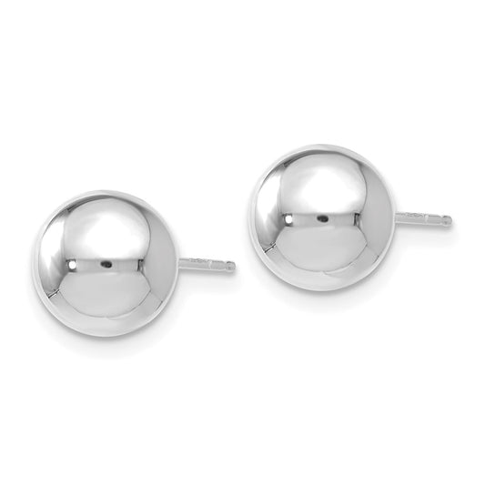14K White Gold Polished 8mm Ball Stud Earrings