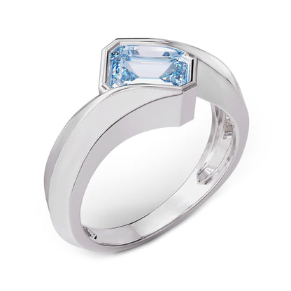 1 Carat Lab Grown London Blue Topaz Solitaire Ring