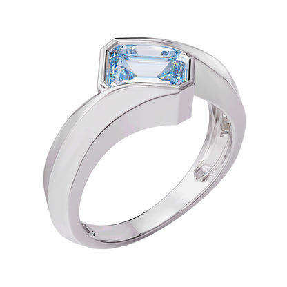 1 Carat Lab Grown London Blue Topaz Solitaire Ring