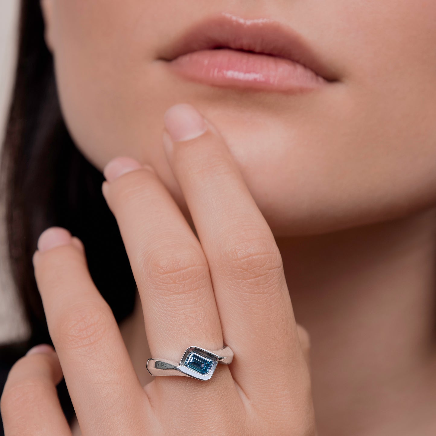 1 Carat Lab Grown London Blue Topaz Solitaire Ring