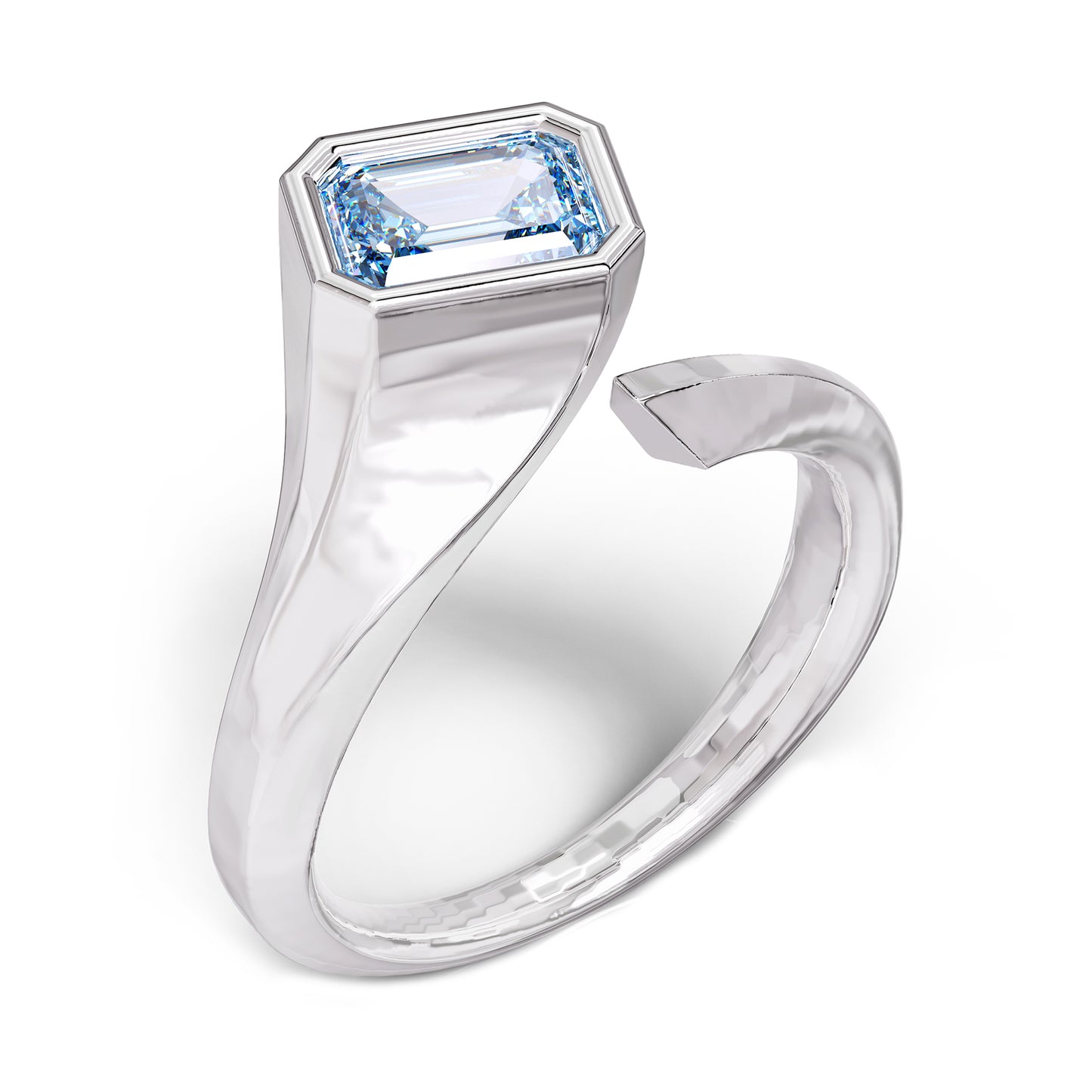 1 Carat Lab Grown Blue Topaz Solitaire Ring
