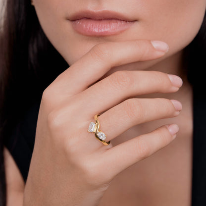 1.25 Carat Lab Grown Lab Grown Diamond Two-stone Ring