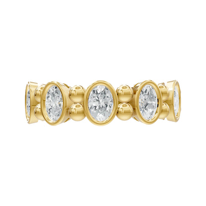 14k Yellow Gold or 18K Gold Vermeil 1 Ct Oval Lab Grown Diamond 5-Stone Ring Size 7