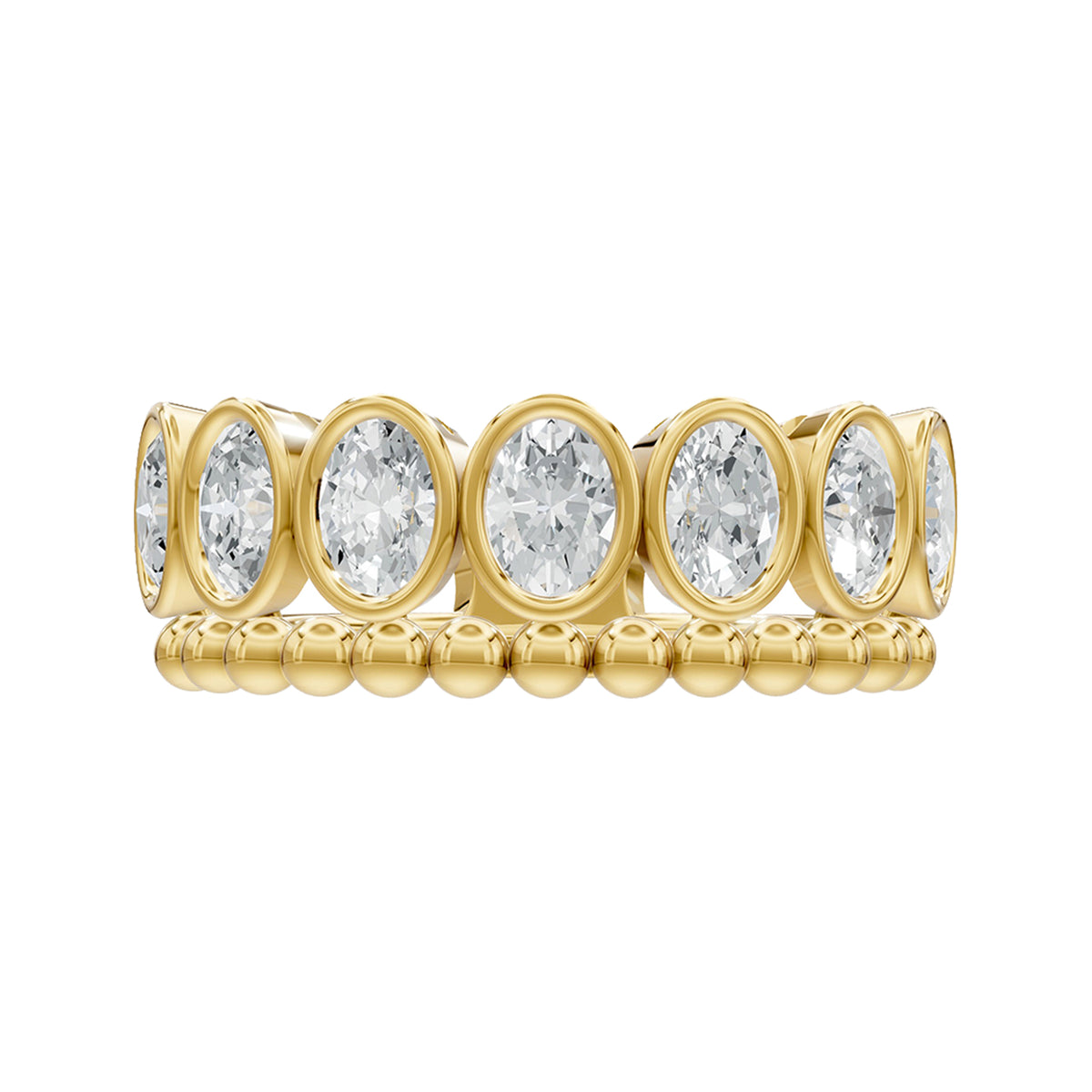 14k Yellow Gold or 18K Gold Vermeil 1.47 Ct Oval Lab Grown Diamond 7-Stone Ring Size 7