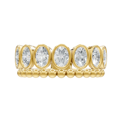14k Yellow Gold or 18K Gold Vermeil 1.47 Ct Oval Lab Grown Diamond 7-Stone Ring Size 7
