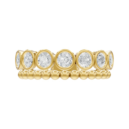 14k Yellow Gold or 18K Gold Vermeil 1.02 Ct Round Lab Grown Diamond 7-Stone Ring Size 7
