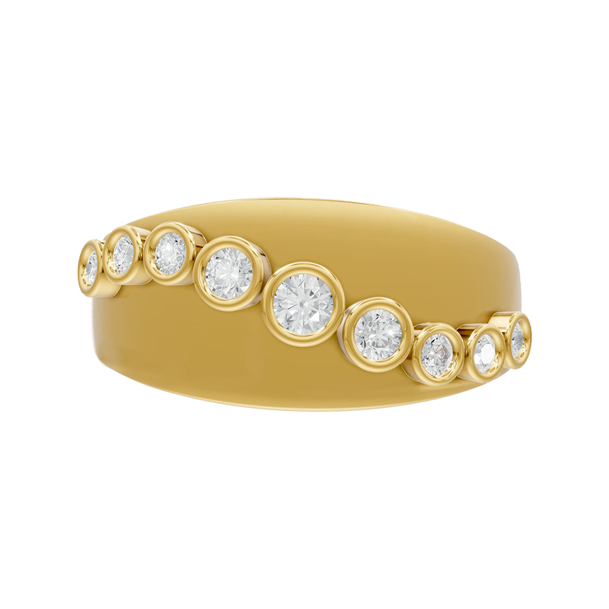 14k Yellow Gold or 18K Gold Vermeil 0.35 Ct Round Lab Grown Diamond Wedding Band Ring Size 7