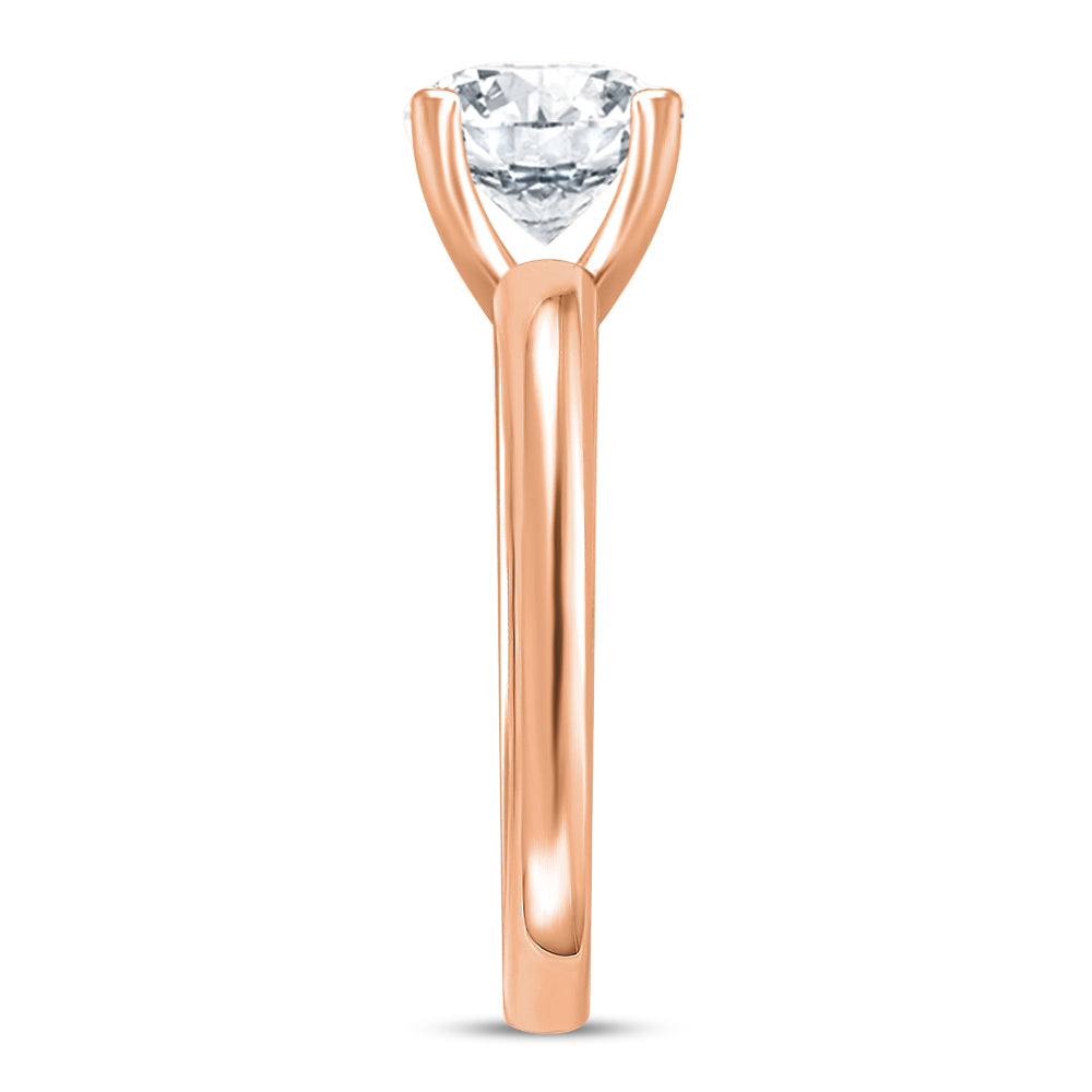 IGI Certified Lab Grown Diamond Solitaire Engagement Ring 14k Rose Gold Clarity- VS, Color- EFG