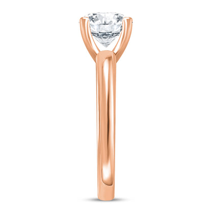 IGI Certified Lab Grown Diamond Solitaire Engagement Ring 14k Rose Gold Clarity- VS, Color- EFG