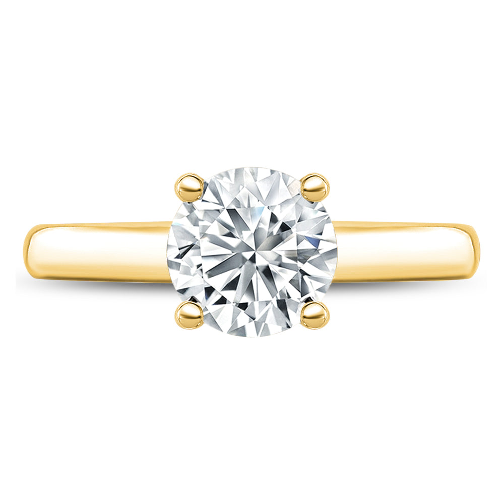 IGI Certified Lab Grown Diamond Engagement Ring 14k Yellow Gold Clarity- VS, Color- EFG
