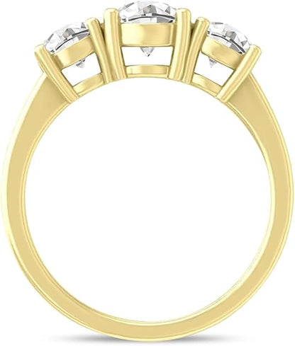 14k Gold Lab Grown Diamond 3-Stone Engagement Ring D-E Color, VS Clarity
